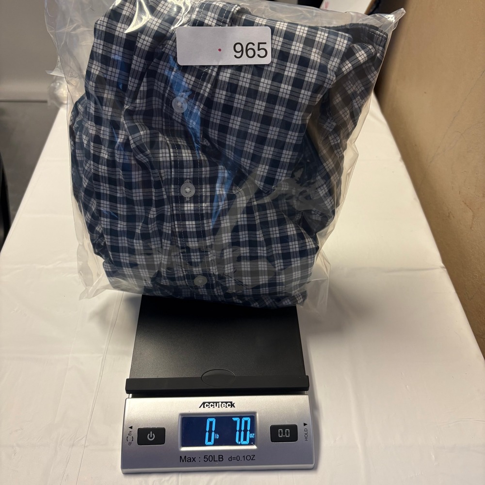 Banana Republic Soft Wash Navy Blue Gingham Check Cotton Button Down Shirt XL - Picture 10 of 10